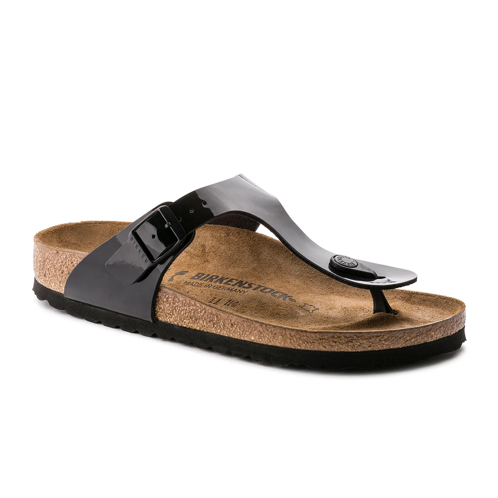 Birkenstock Gizeh Sandal (Women) - Patent Black-Birko Flor