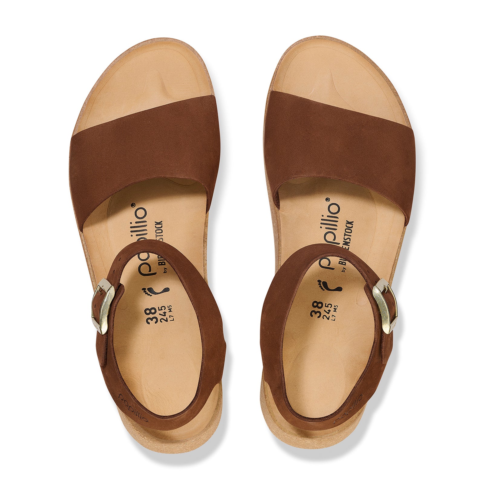 Birkenstock Glenda Narrow Wedge Sandal (Women) - Dark Tea Nubuck - Image 2