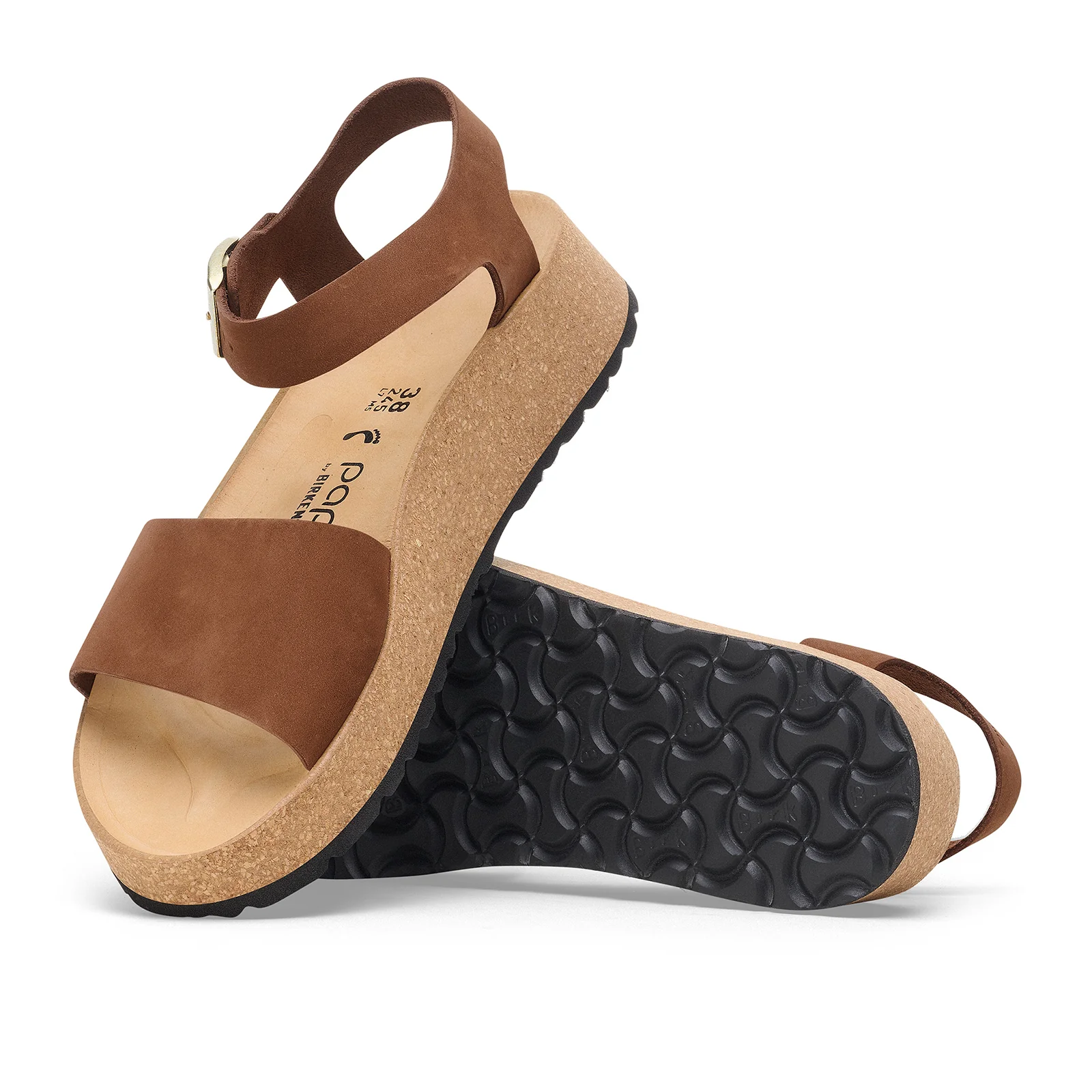 Birkenstock Glenda Narrow Wedge Sandal (Women) - Dark Tea Nubuck - Image 3
