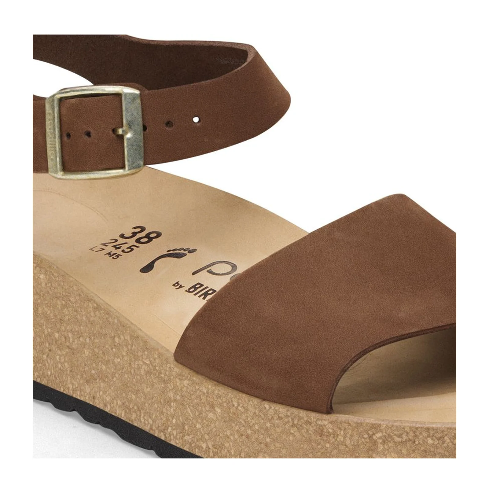 Birkenstock Glenda Narrow Wedge Sandal (Women) - Dark Tea Nubuck - Image 5