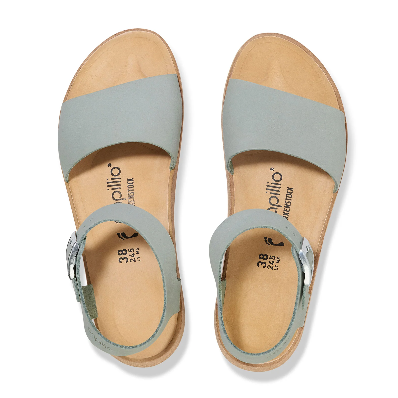 Birkenstock Glenda Narrow Wedge Sandal (Women) - Pure Sage Nubuck - Image 3