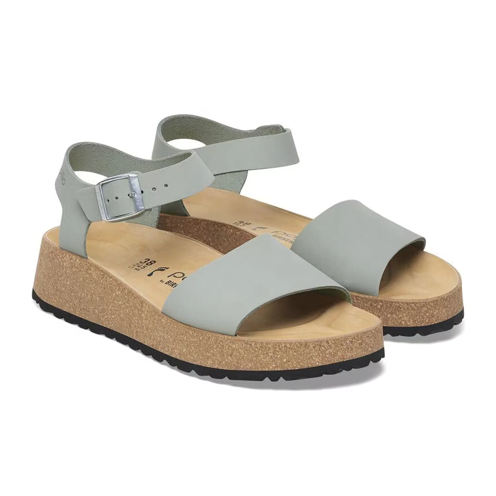 Birkenstock Glenda Narrow Wedge Sandal (Women) - Pure Sage Nubuck - Image 4