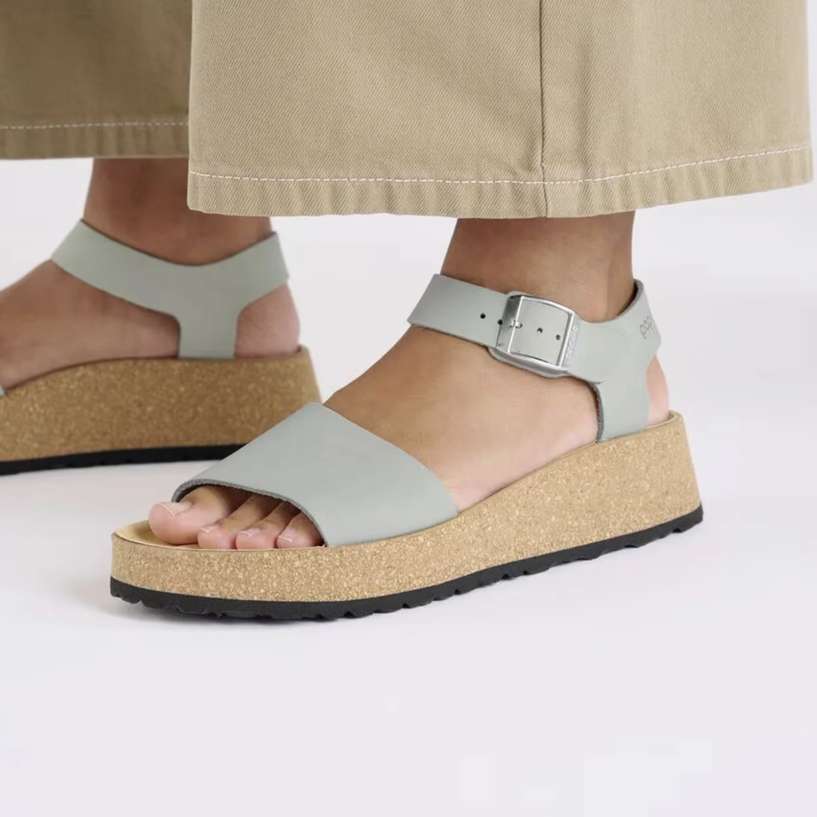 Birkenstock Glenda Narrow Wedge Sandal (Women) - Pure Sage Nubuck - Image 7