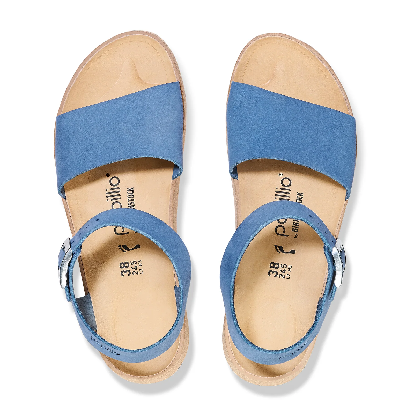 Birkenstock Glenda Narrow Wedge Sandal (Women) - Elemental Blue Nubuck - Image 2