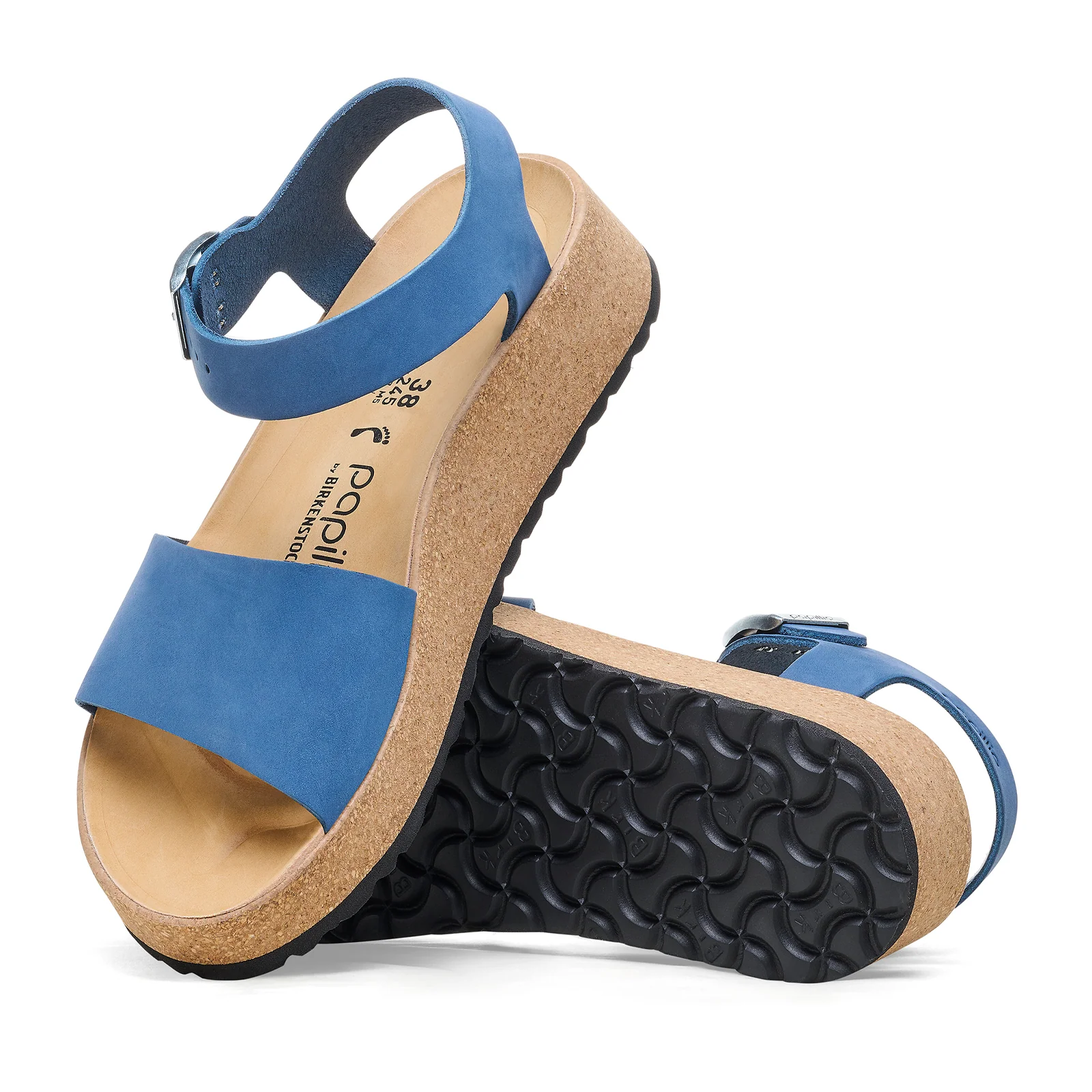 Birkenstock Glenda Narrow Wedge Sandal (Women) - Elemental Blue Nubuck - Image 3
