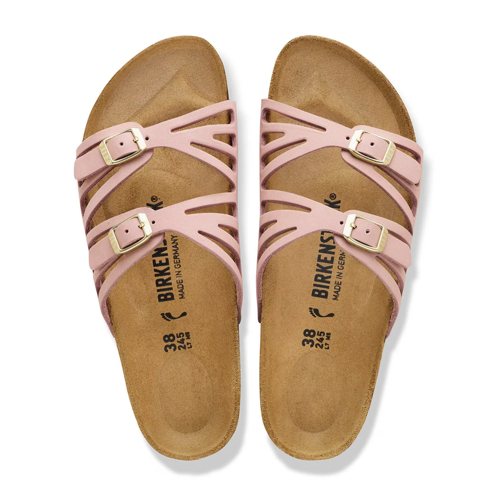 Birkenstock Granada Narrow Slide Sandal (Women) - Soft Pink Nubuck - Image 2