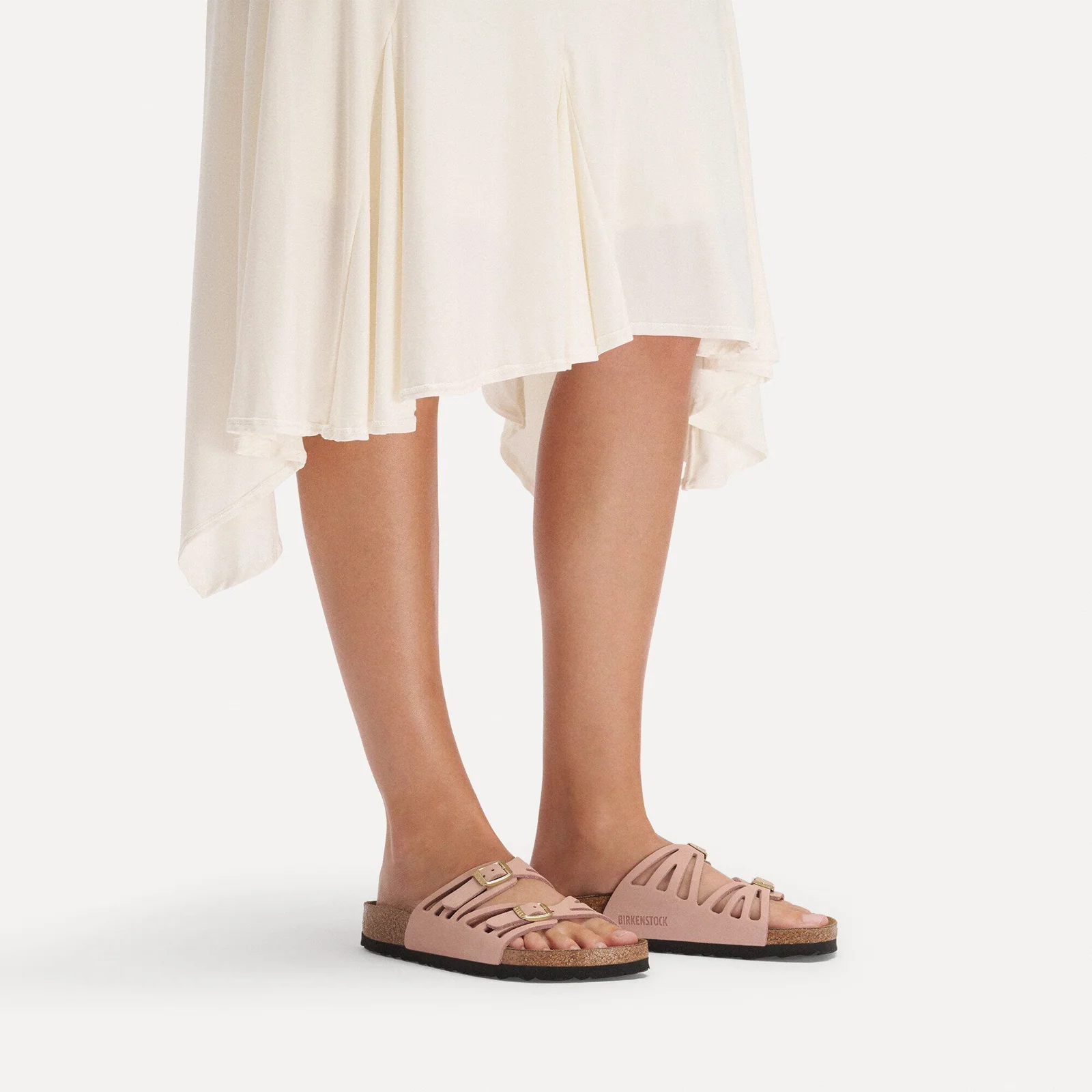 Birkenstock Granada Narrow Slide Sandal (Women) - Soft Pink Nubuck - Image 6