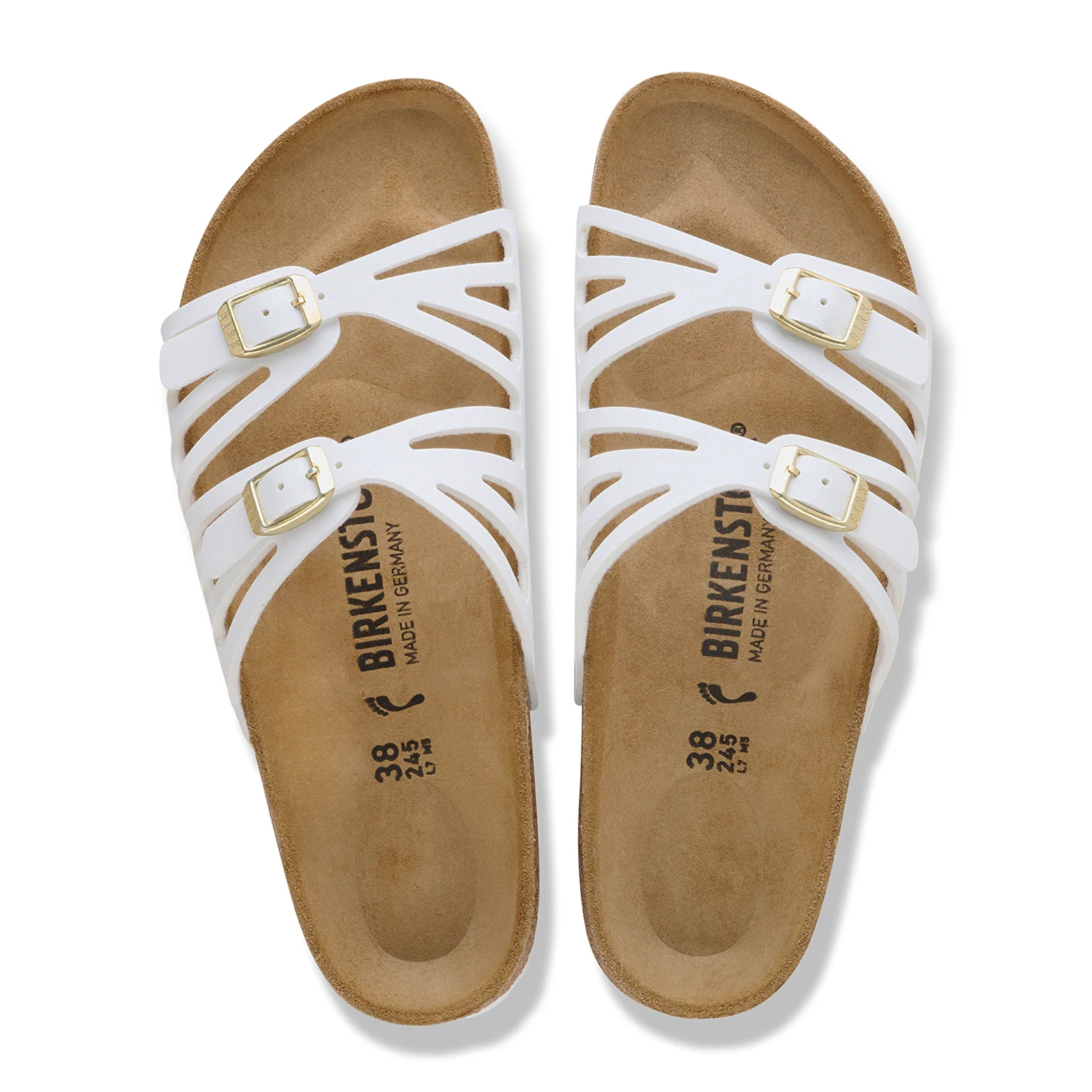 Birkenstock Granada Narrow Slide Sandal (Women) - White Birko-Flor - Image 2