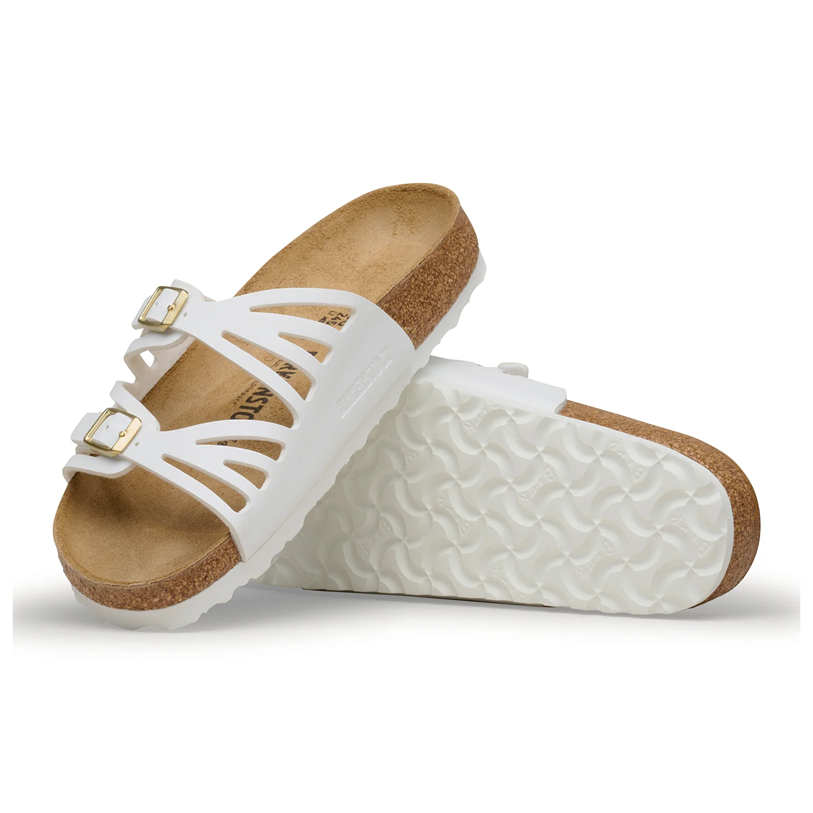 Birkenstock Granada Narrow Slide Sandal (Women) - White Birko-Flor - Image 3