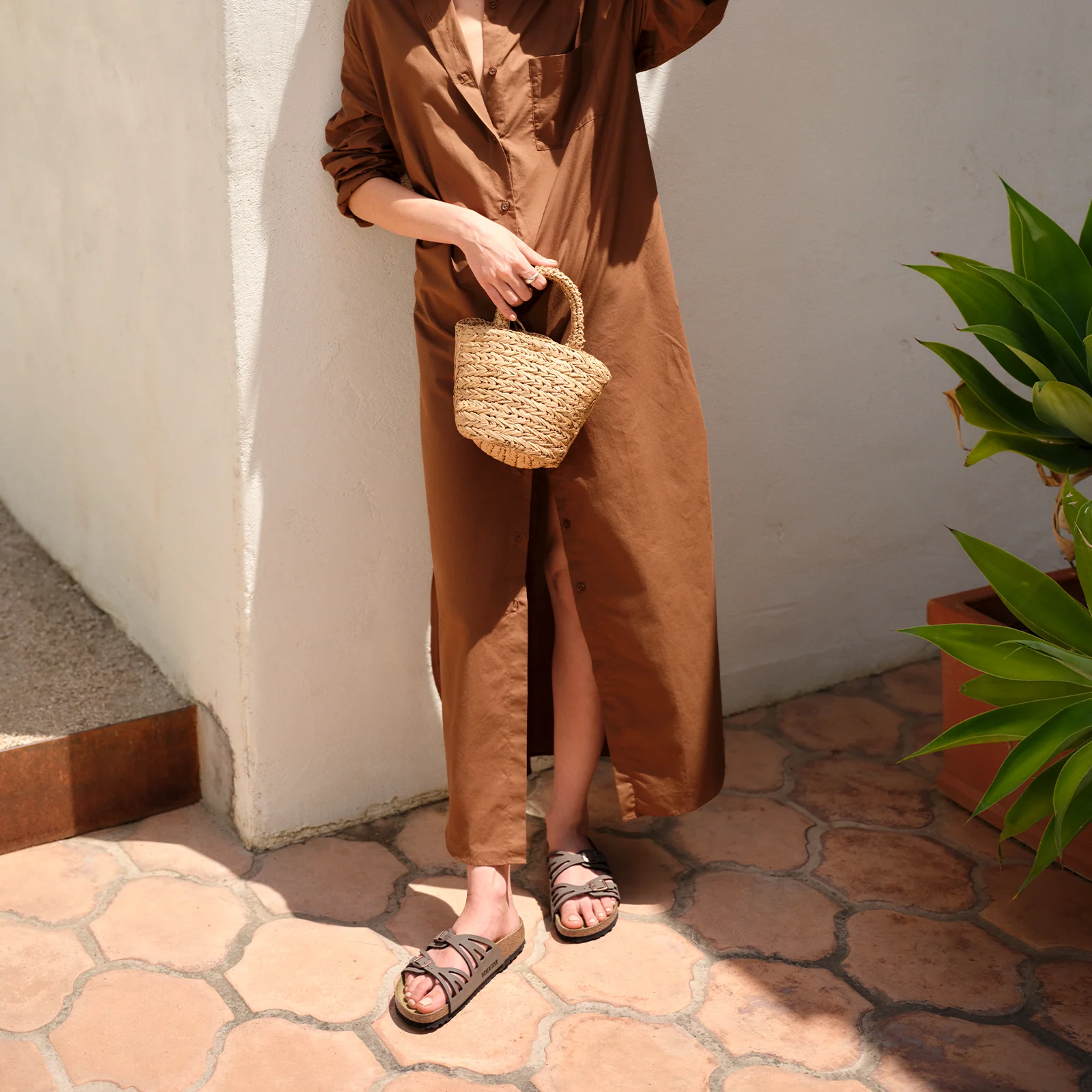 Birkenstock Granada Slide Sandal (Women) - Mocha Birkibuc - Image 5