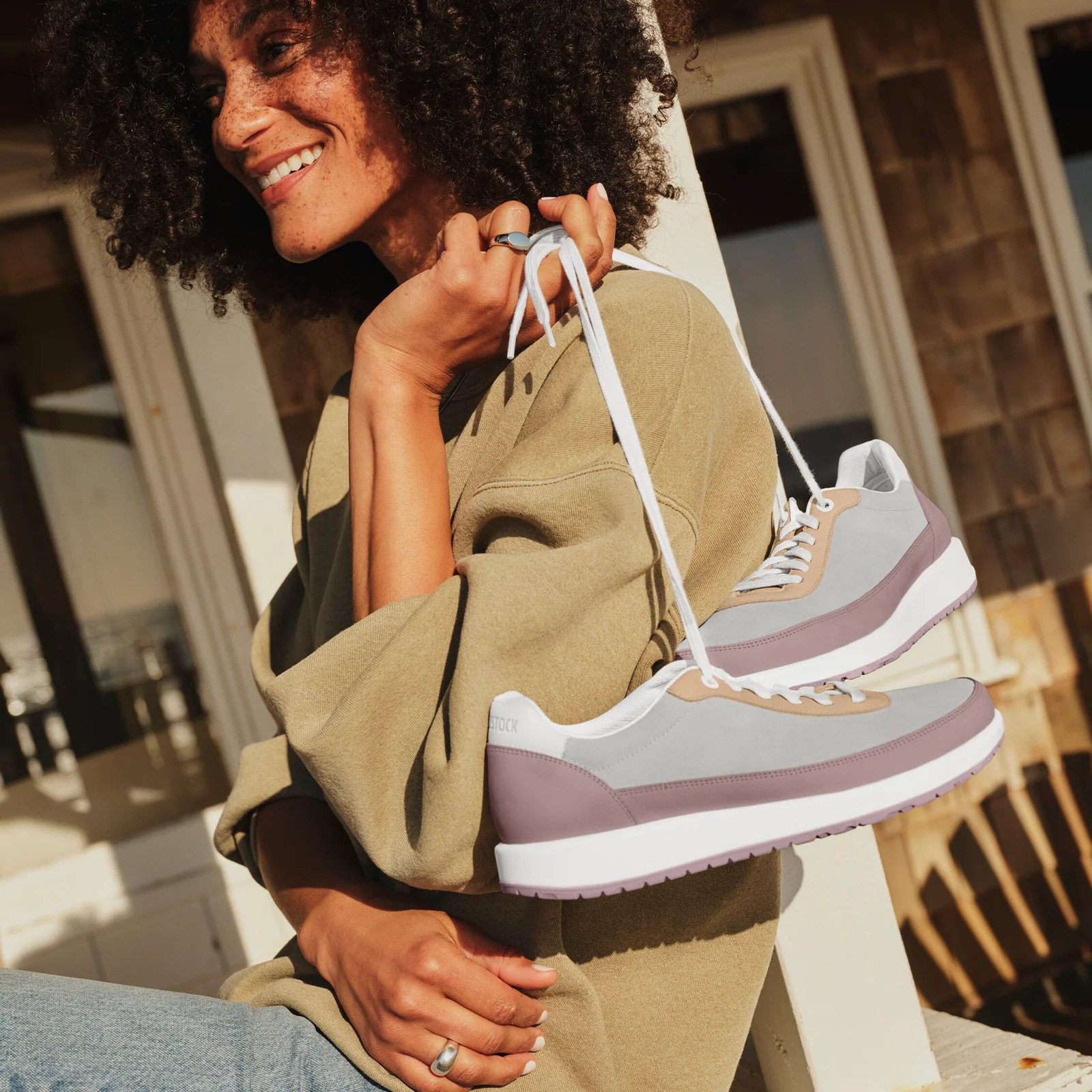 Birkenstock Honnef City Lace Up (Women) - Faded Purple/New Beige/Stone Coin - Image 7