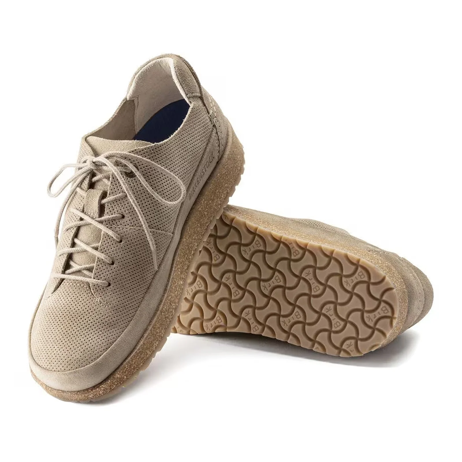 Birkenstock Honnef Low Lace Up (Unisex) - Light Sandcastle Perf Suede - Image 3