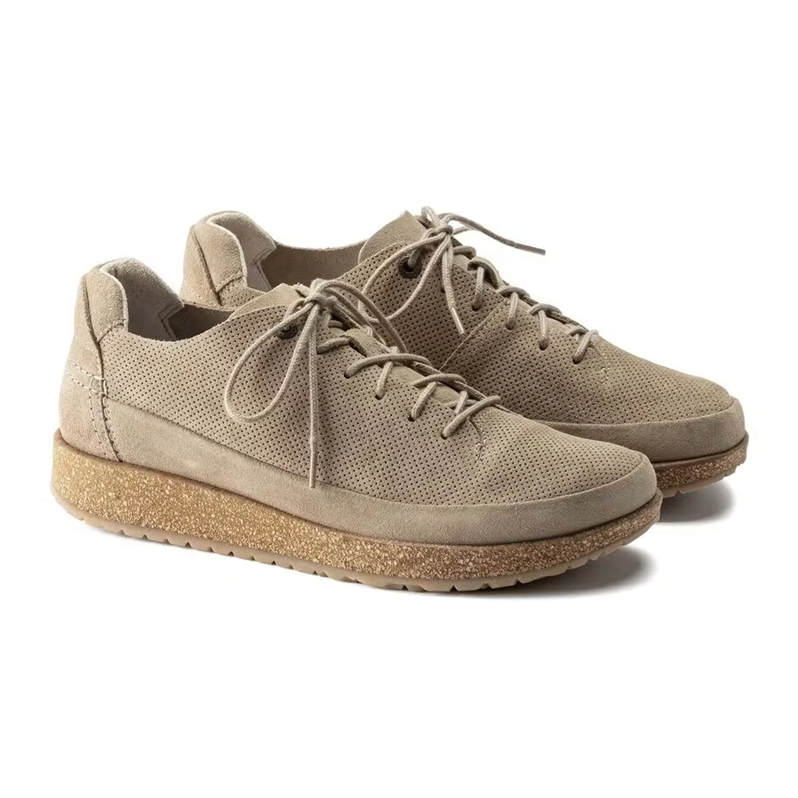 Birkenstock Honnef Low Lace Up (Unisex) - Light Sandcastle Perf Suede - Image 4