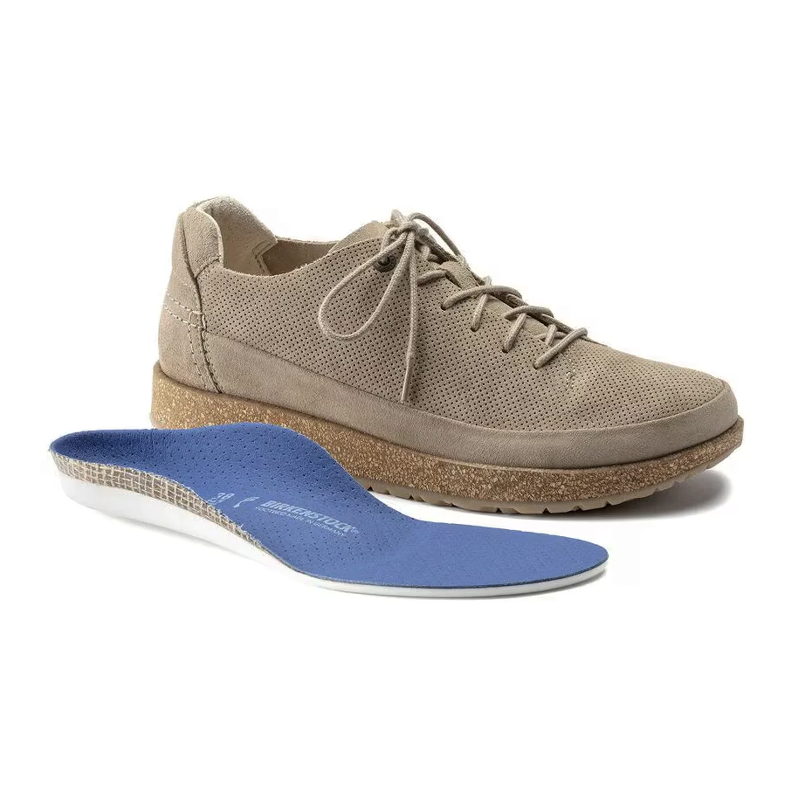 Birkenstock Honnef Low Lace Up (Unisex) - Light Sandcastle Perf Suede - Image 8