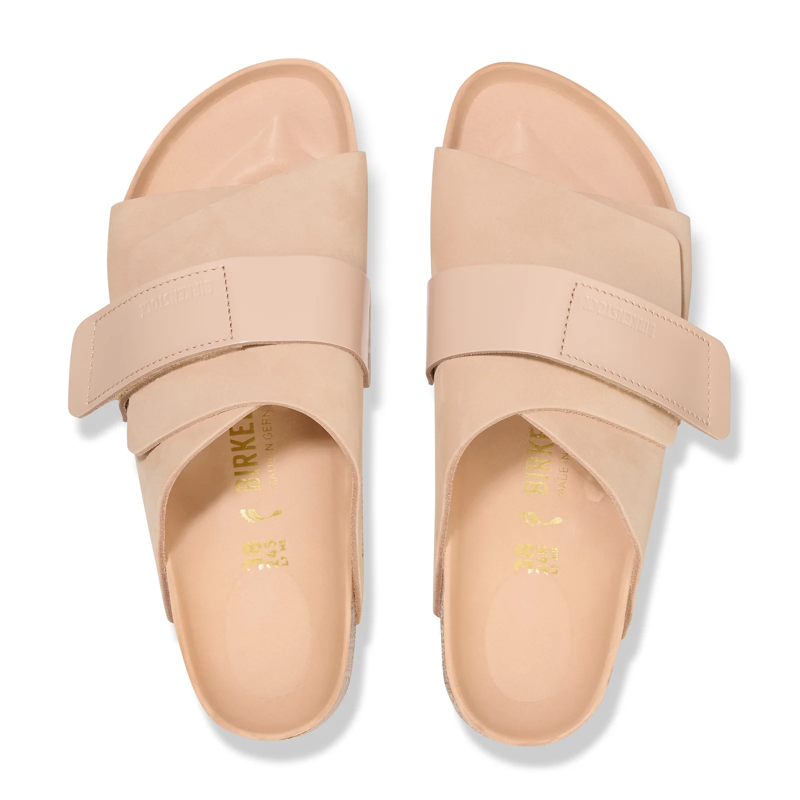 Birkenstock Kyoto Hex Narrow Slide Sandal (Women) - High Shine New Beige Nubuck - Image 2