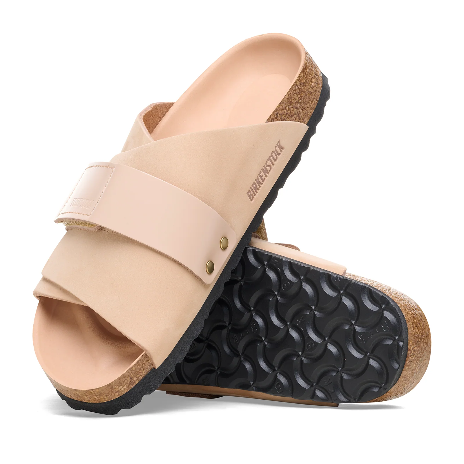 Birkenstock Kyoto Hex Narrow Slide Sandal (Women) - High Shine New Beige Nubuck - Image 3