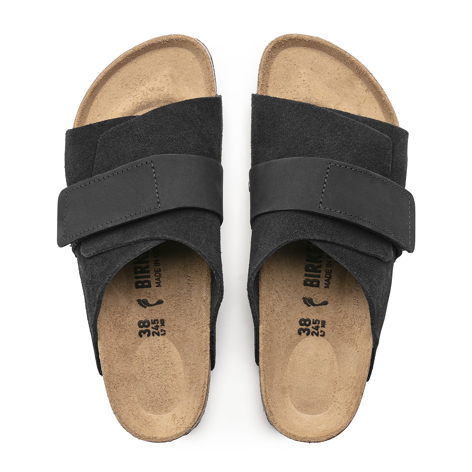 Birkenstock Kyoto Slide Sandal (Men) - Black Suede/Black Nubuck - Image 3