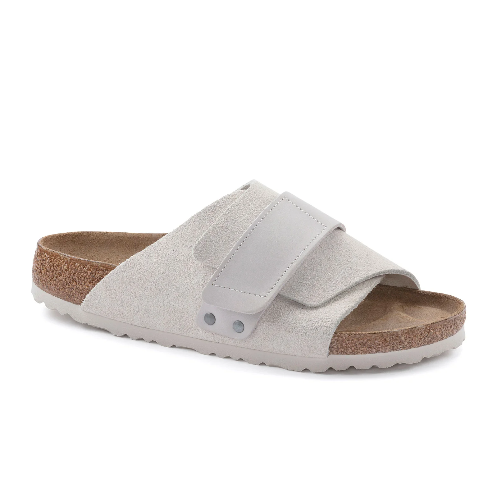 Birkenstock Kyoto Narrow Slide Sandal (Women) - Antique White Suede/Antique White Nubuck