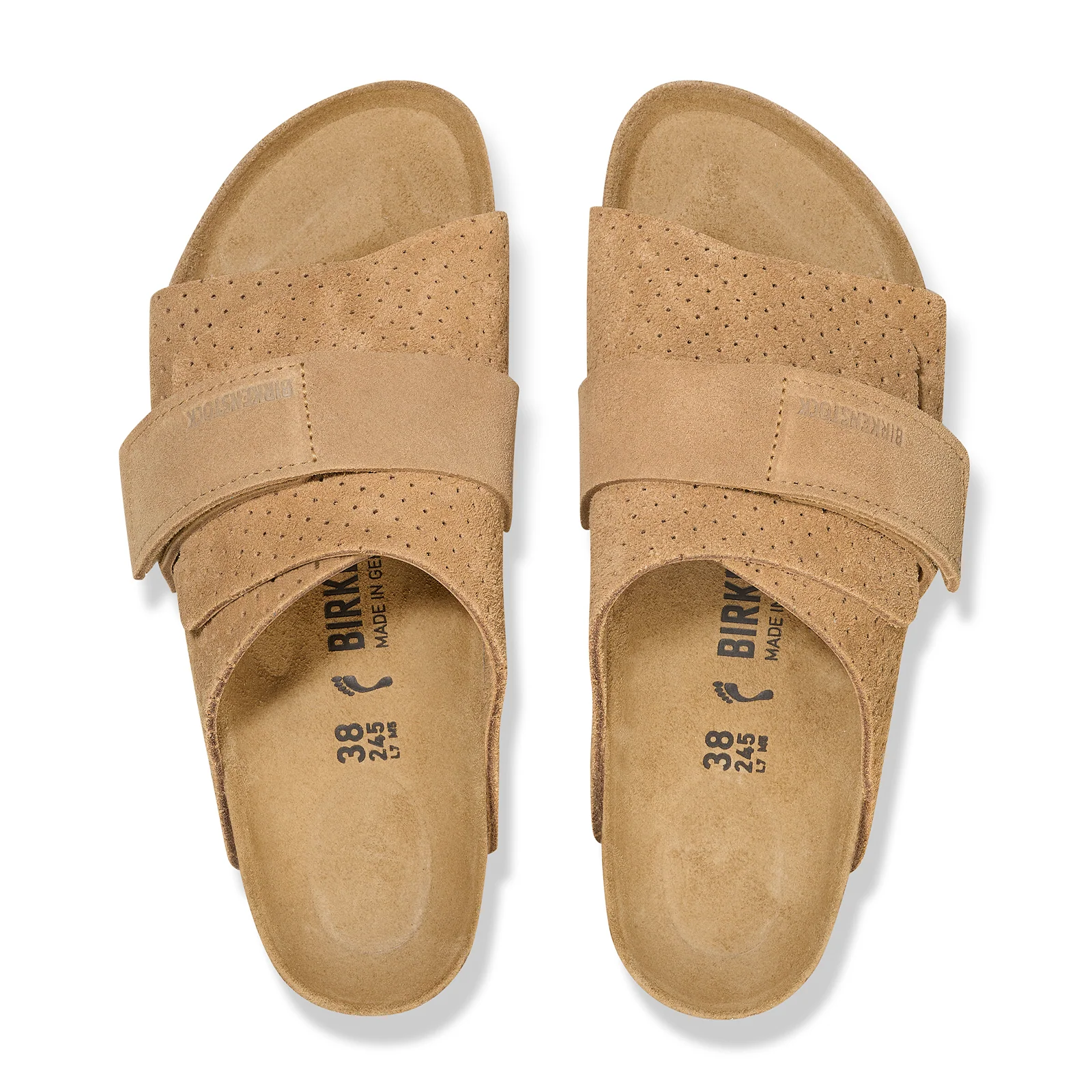 Birkenstock Kyoto Narrow Slide Sandal (Women) - Dotted New Beige Suede - Image 2