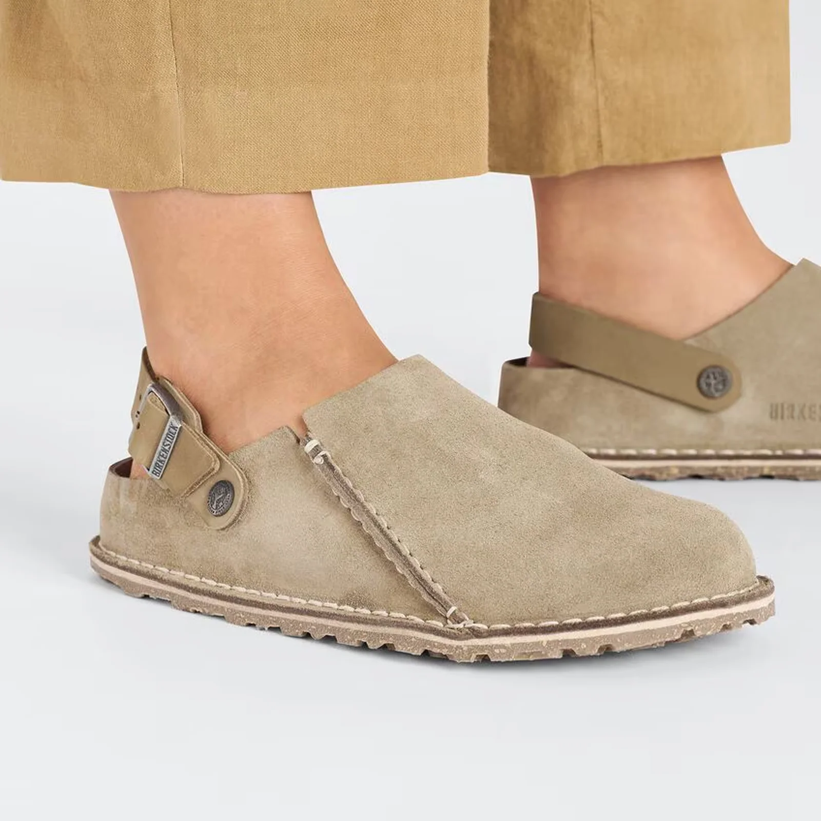 Birkenstock Lutry Narrow Slipper (Women) - Gray Taupe Suede - Image 7