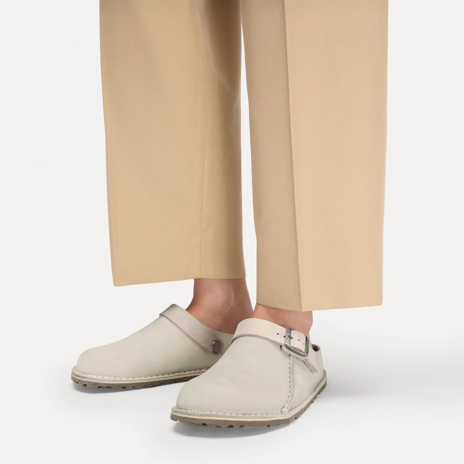 Birkenstock Lutry Narrow Slipper (Women) - Oyster Suede - Image 6