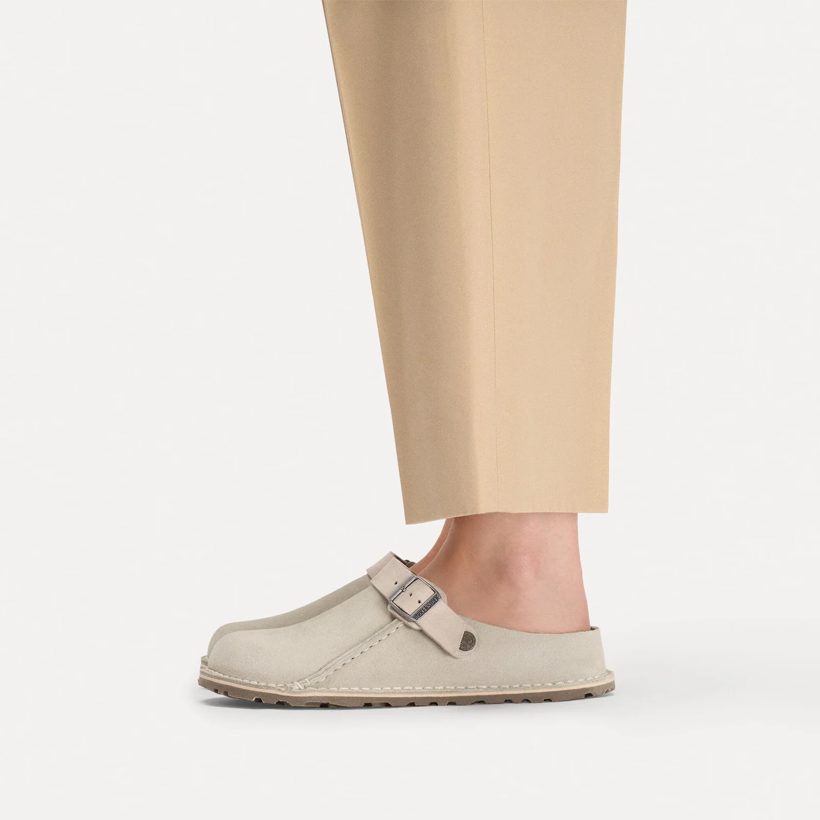 Birkenstock Lutry Narrow Slipper (Women) - Oyster Suede - Image 7