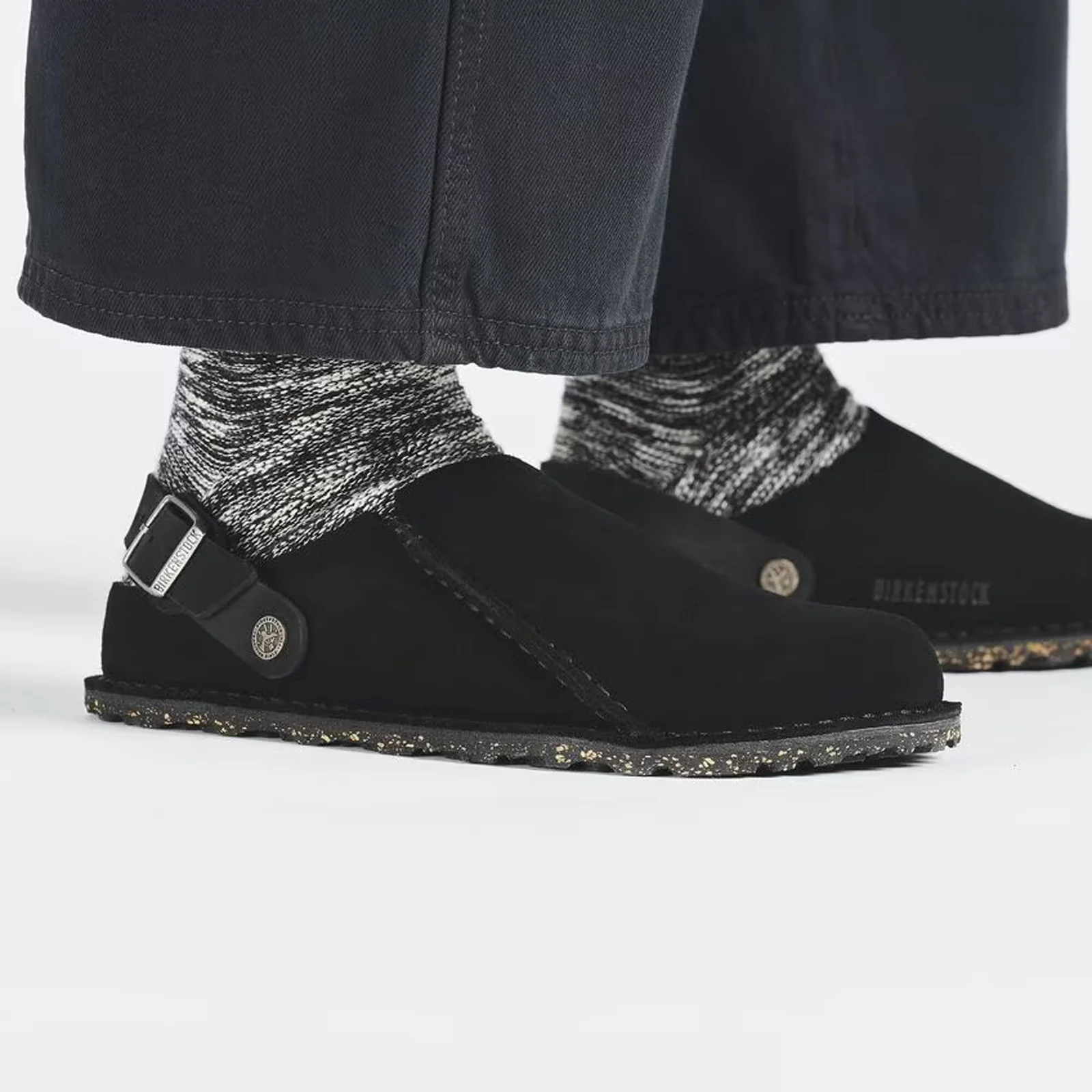 Birkenstock Lutry Slipper (Men) - Black Suede - Image 7