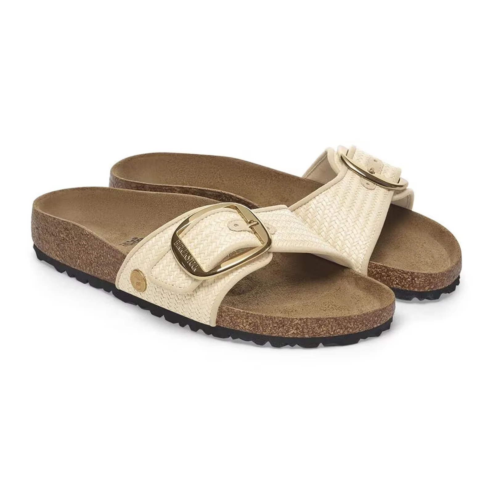 Birkenstock Madrid Big Buckle Narrow Slide Sandal (Women) - Raffia Natural - Image 4