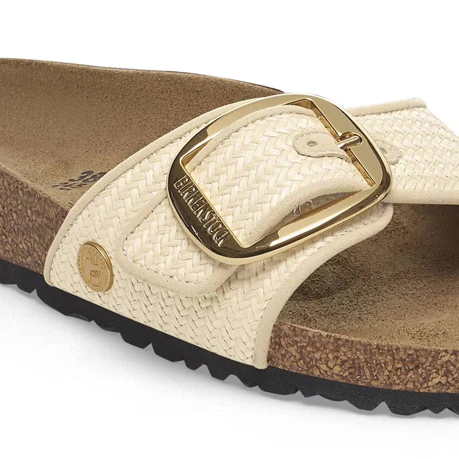 Birkenstock Madrid Big Buckle Narrow Slide Sandal (Women) - Raffia Natural - Image 5