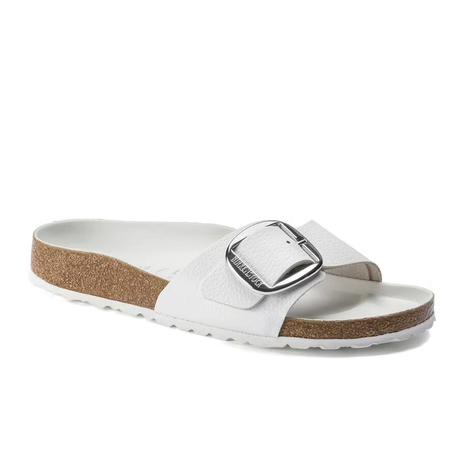 Birkenstock Madrid Big Buckle Narrow Slide Sandal (Women) - White Leather