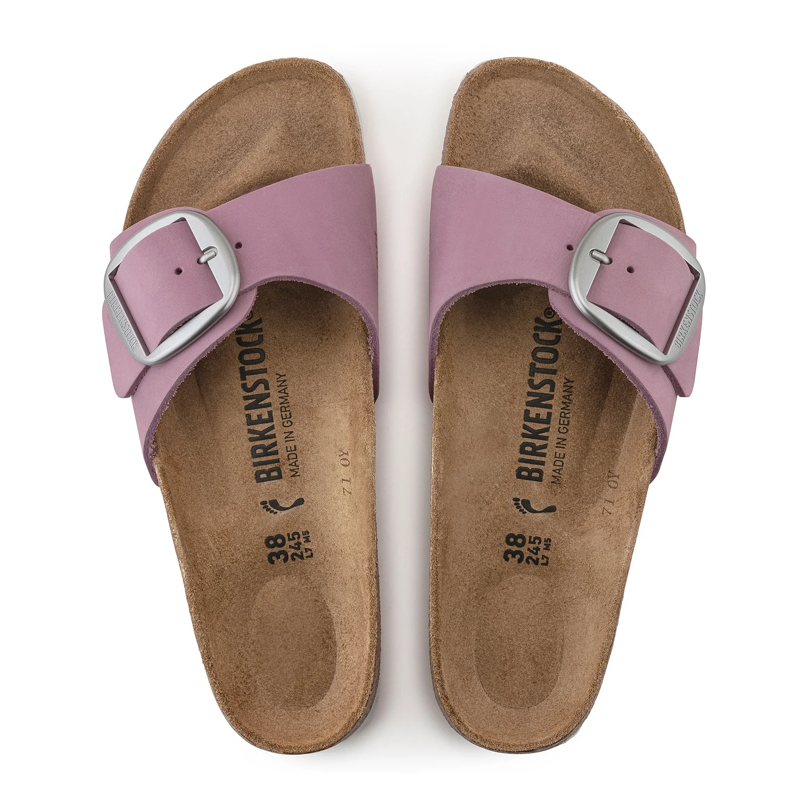 Birkenstock Madrid Big Buckle Narrow Slide Sandal (Women) - Orchid Nubuck - Image 2