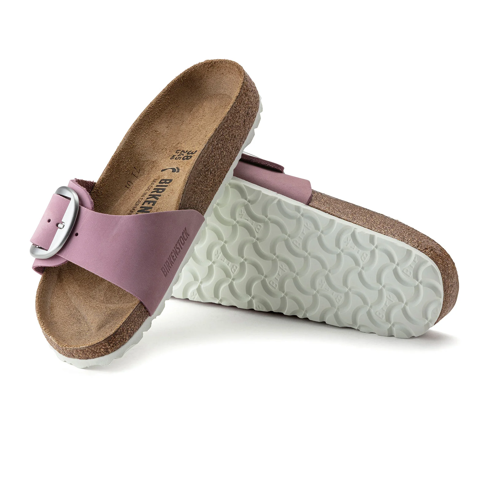 Birkenstock Madrid Big Buckle Narrow Slide Sandal (Women) - Orchid Nubuck - Image 3