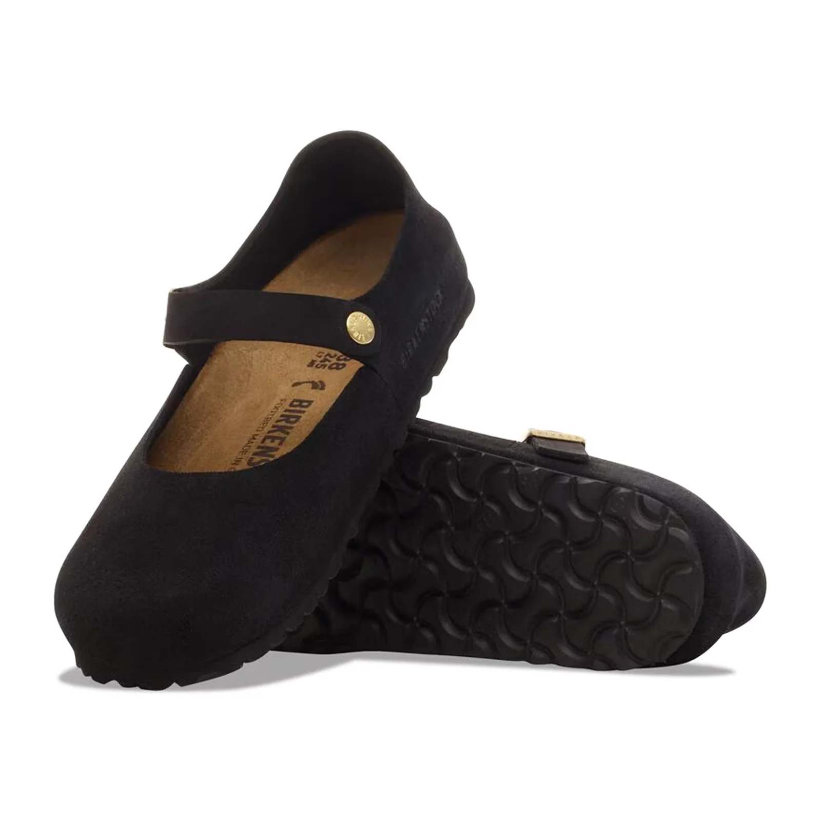 Birkenstock Mantova Mary Jane Flat (Women) - Black Suede - Image 3
