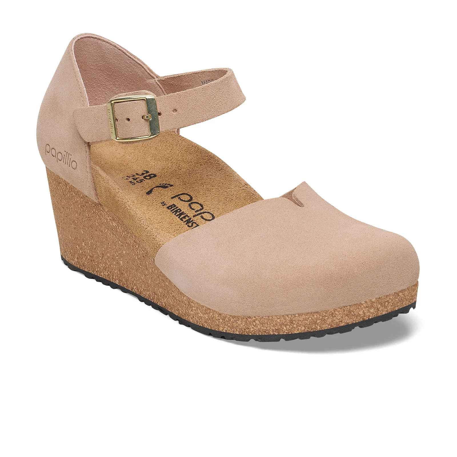 Birkenstock Mary Narrow Wedge Sandal (Women) - Warm Sand Suede