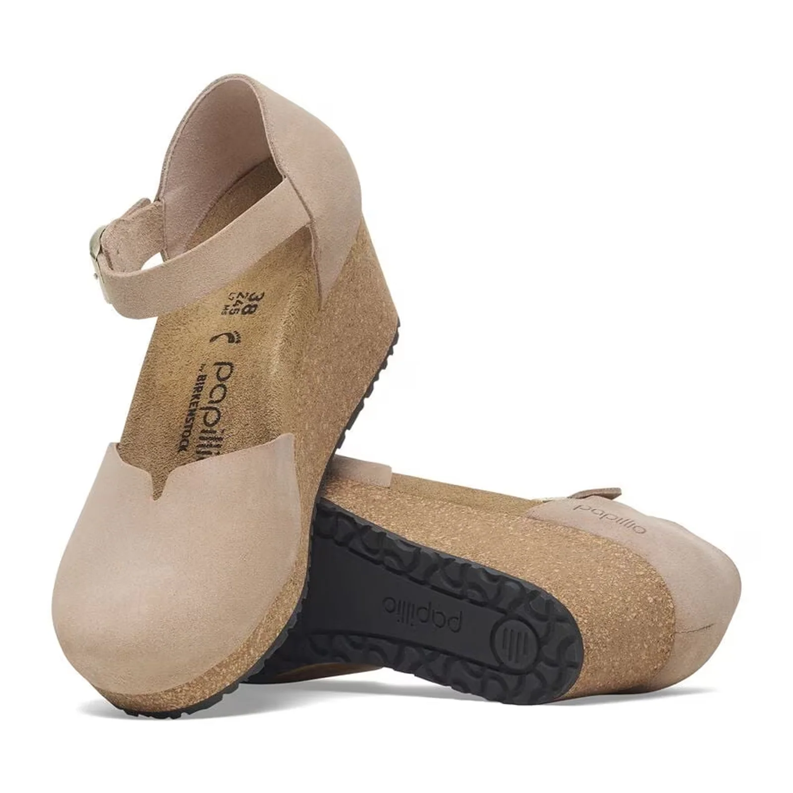 Birkenstock Mary Narrow Wedge Sandal (Women) - Warm Sand Suede - Image 3