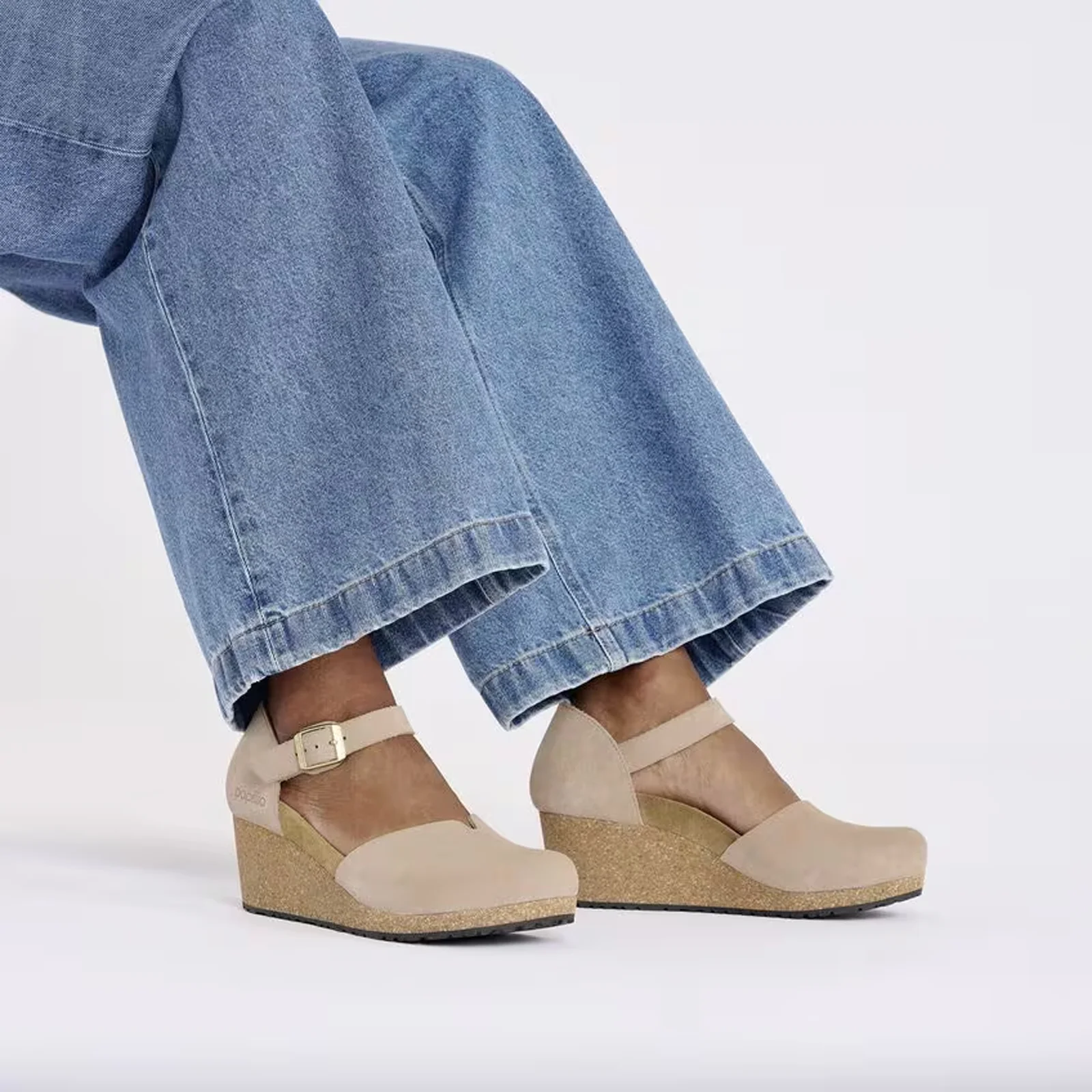 Birkenstock Mary Narrow Wedge Sandal (Women) - Warm Sand Suede - Image 6