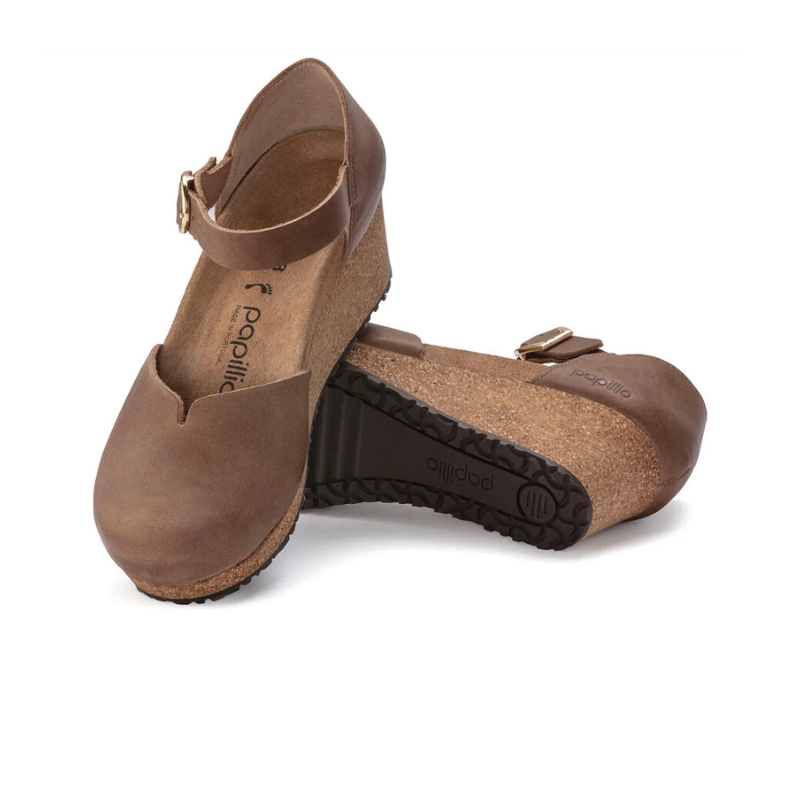 Birkenstock Mary Ring-Buckle Narrow Wedge Sandal (Women) - Cognac Oiled Leather - Image 3