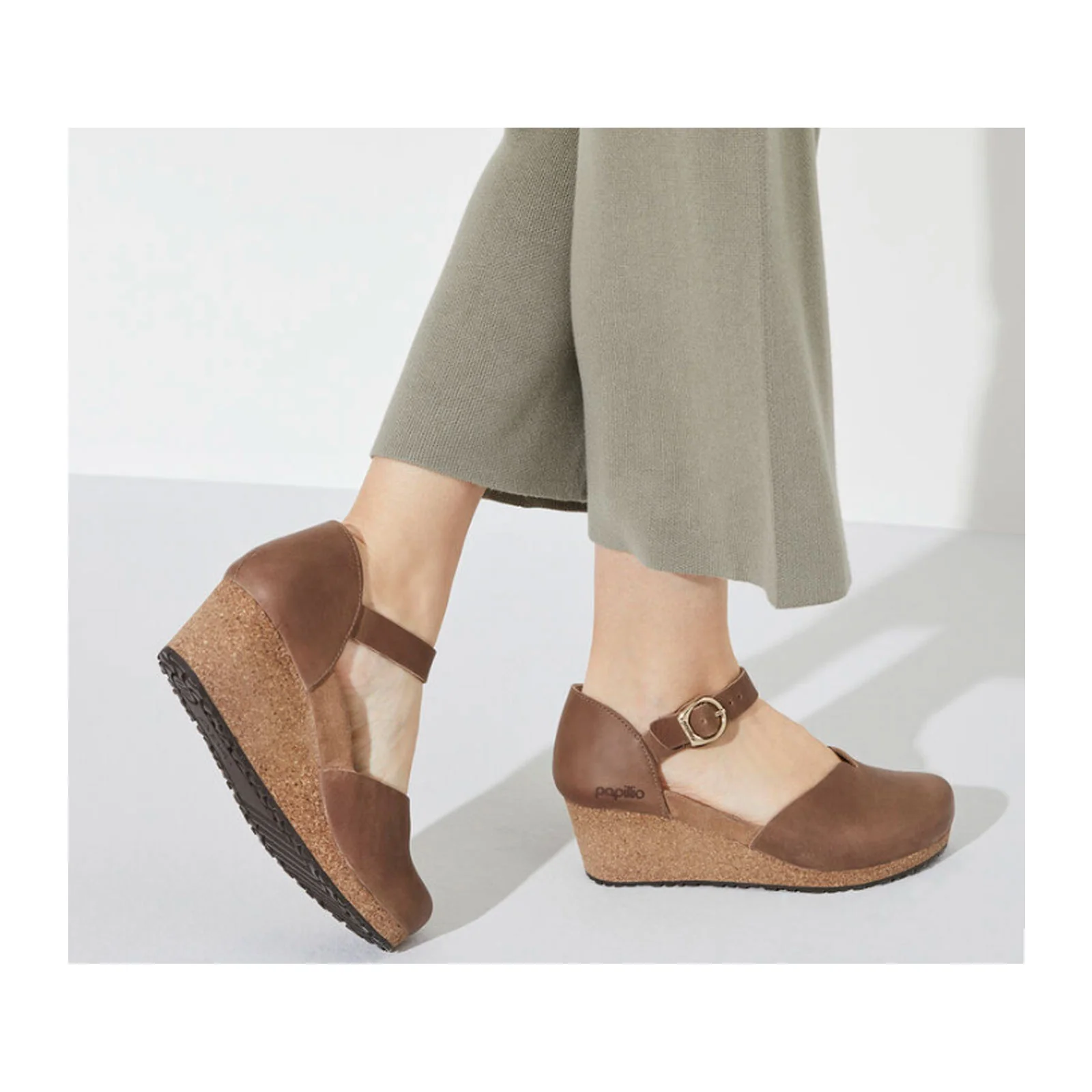 Birkenstock Mary Ring-Buckle Narrow Wedge Sandal (Women) - Cognac Oiled Leather - Image 4