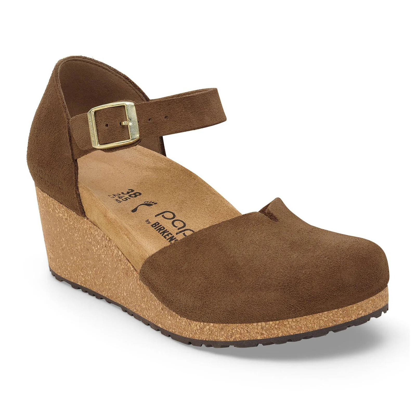 Birkenstock Mary Wedge Sandal (Women) - Dark Tea Suede