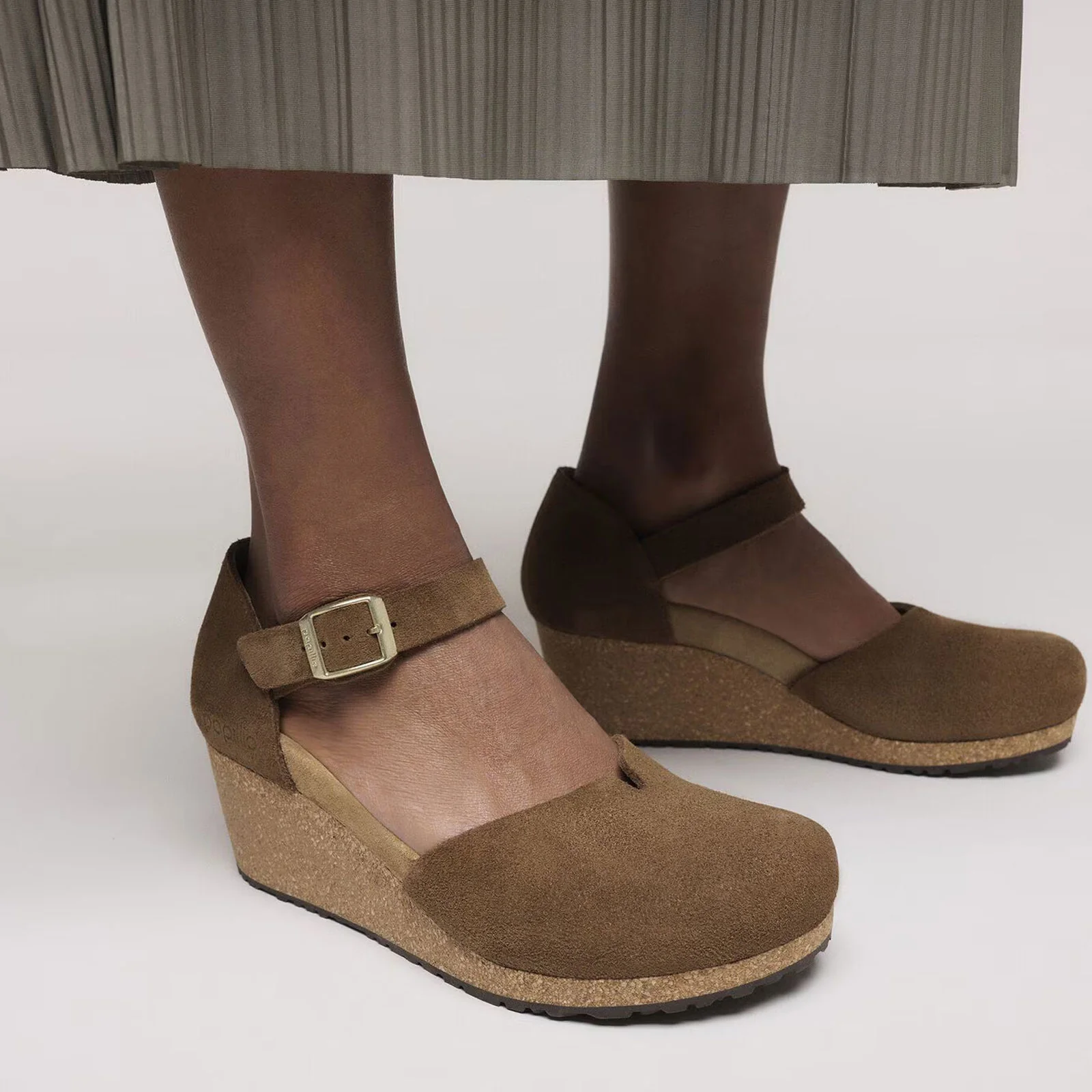 Birkenstock Mary Wedge Sandal (Women) - Dark Tea Suede - Image 6