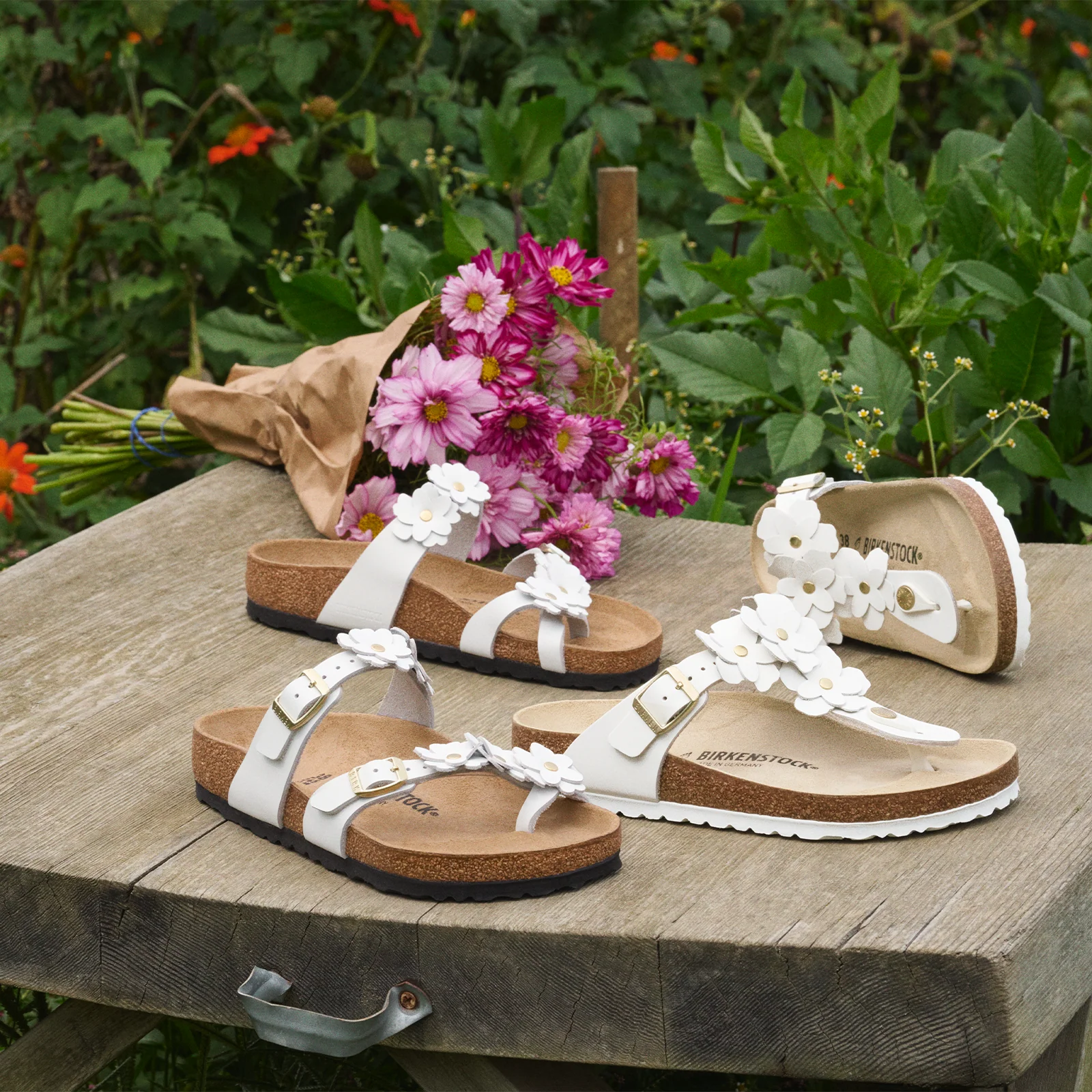 Birkenstock Mayari Flowers Sandal (Women) - White Leather - Image 10