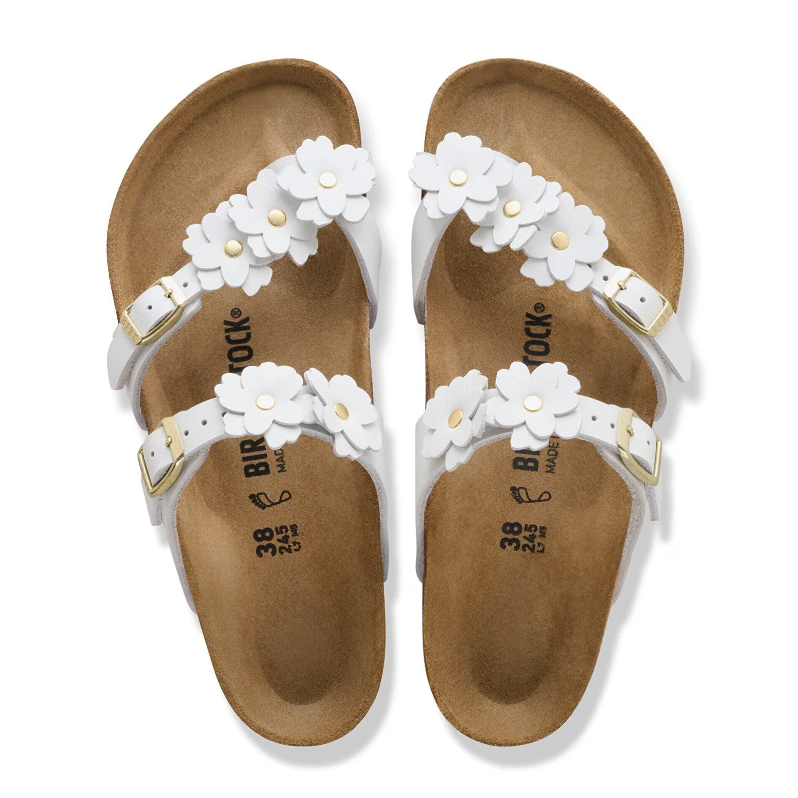 Birkenstock Mayari Flowers Sandal (Women) - White Leather - Image 2