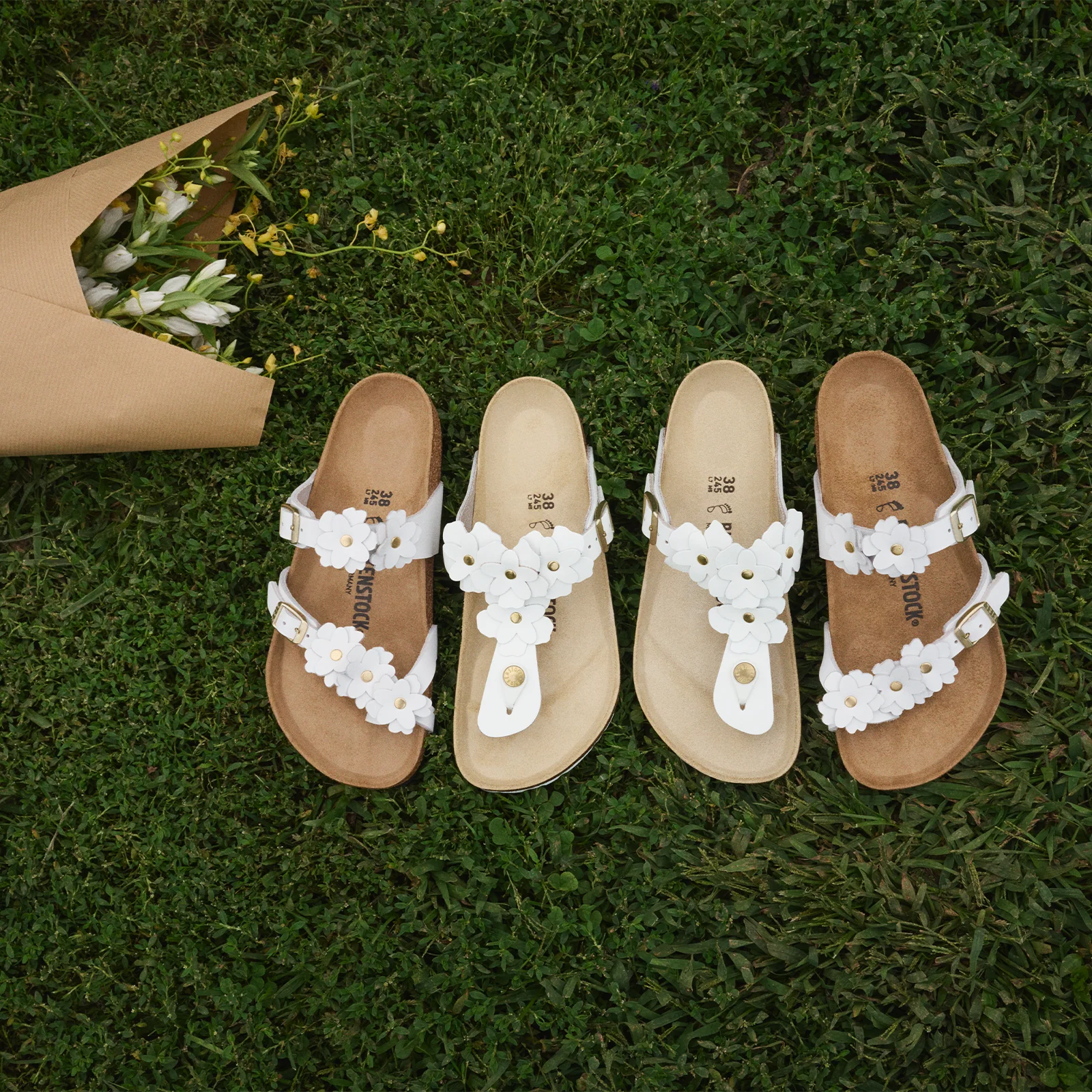 Birkenstock Mayari Flowers Sandal (Women) - White Leather - Image 9