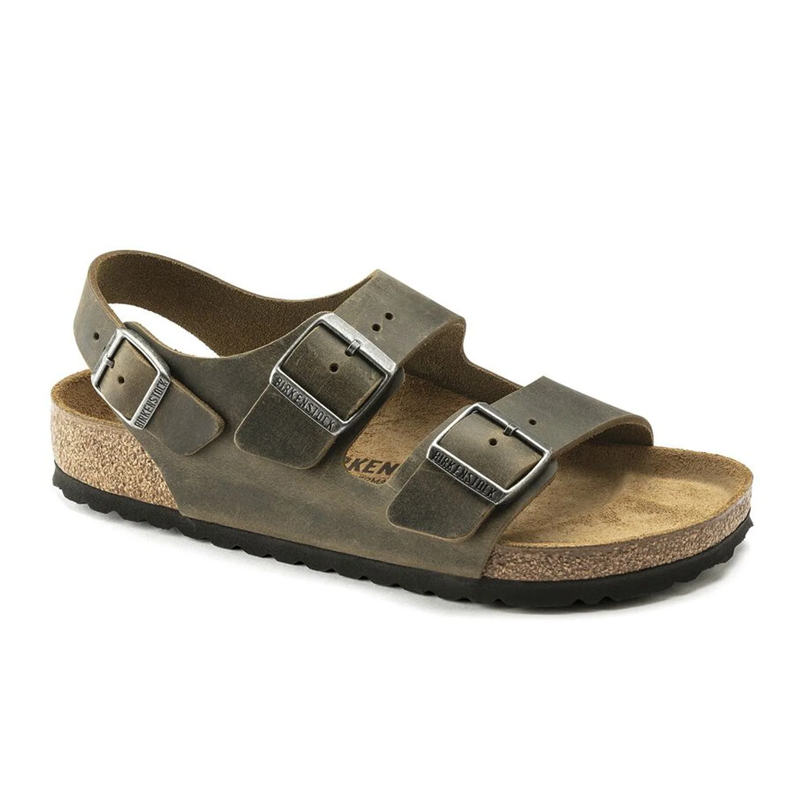 Birkenstock Milano Backstrap Sandal (Men) - Faded Khaki Oiled Leather