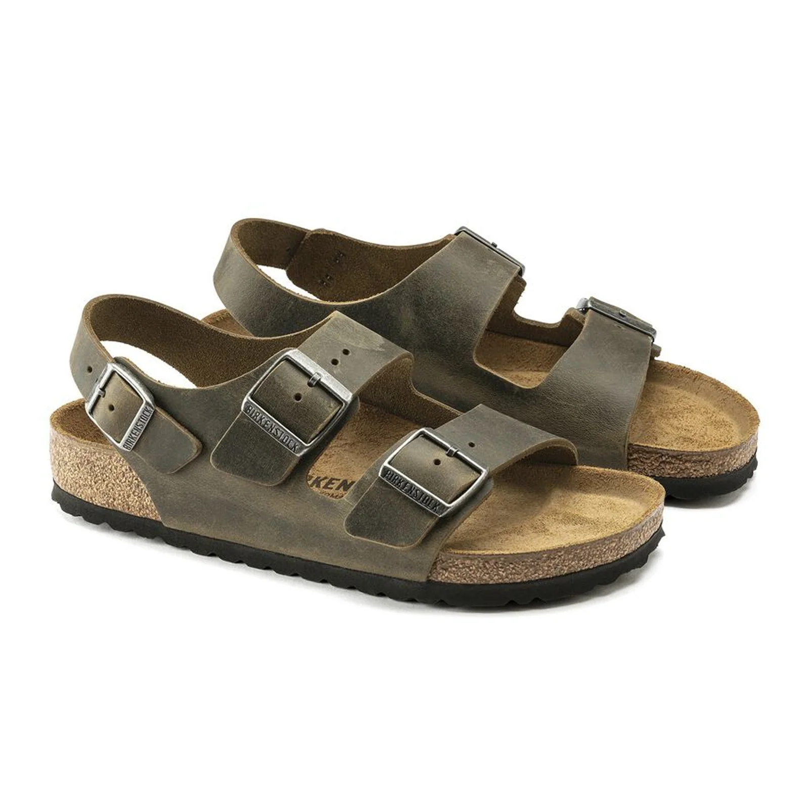 Birkenstock Milano Backstrap Sandal (Men) - Faded Khaki Oiled Leather - Image 4