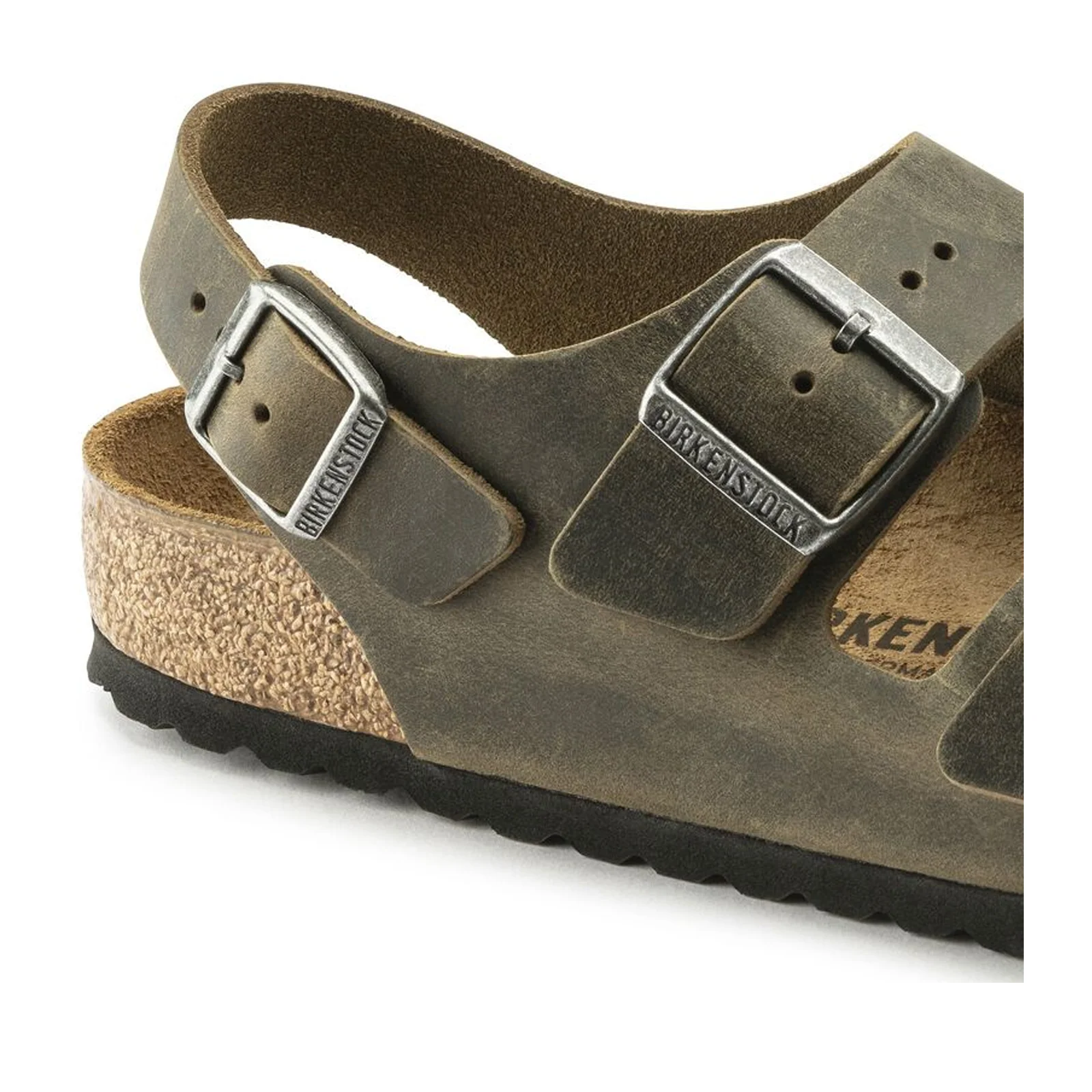 Birkenstock Milano Backstrap Sandal (Men) - Faded Khaki Oiled Leather - Image 5