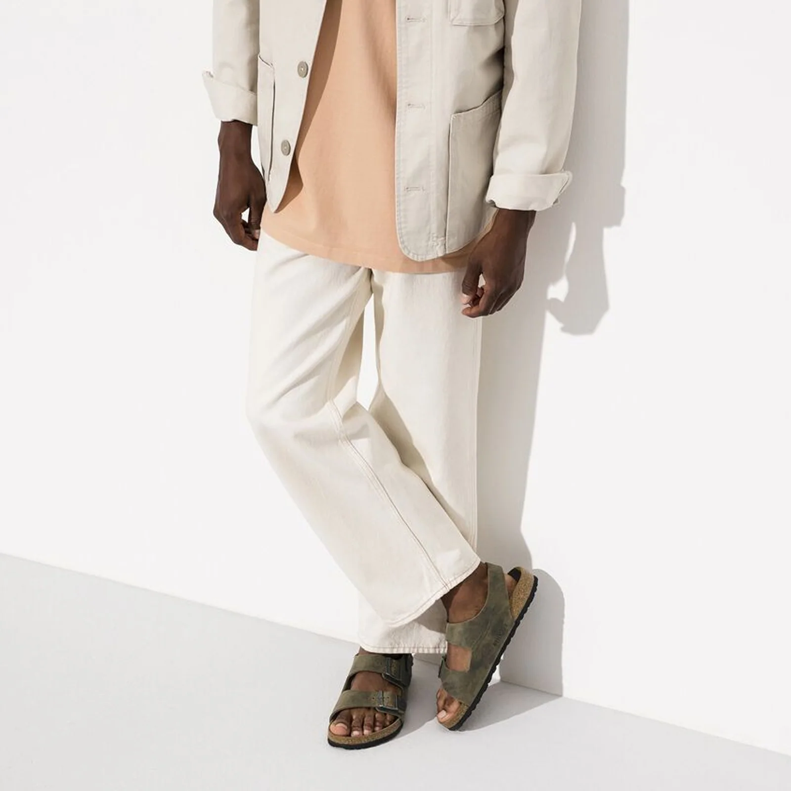 Birkenstock Milano Backstrap Sandal (Men) - Faded Khaki Oiled Leather - Image 7