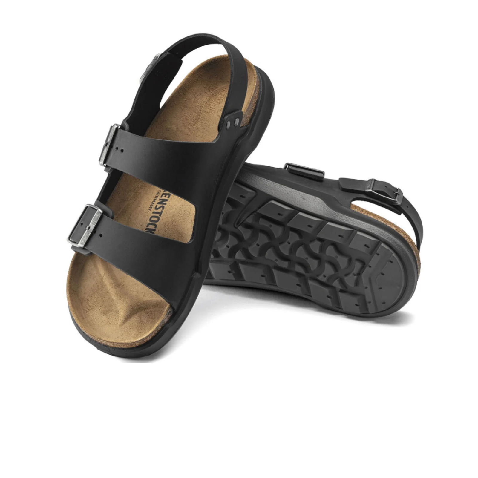 Birkenstock Milano Rugged Backstrap Sandal (Men) - Black Oiled Leather - Image 3