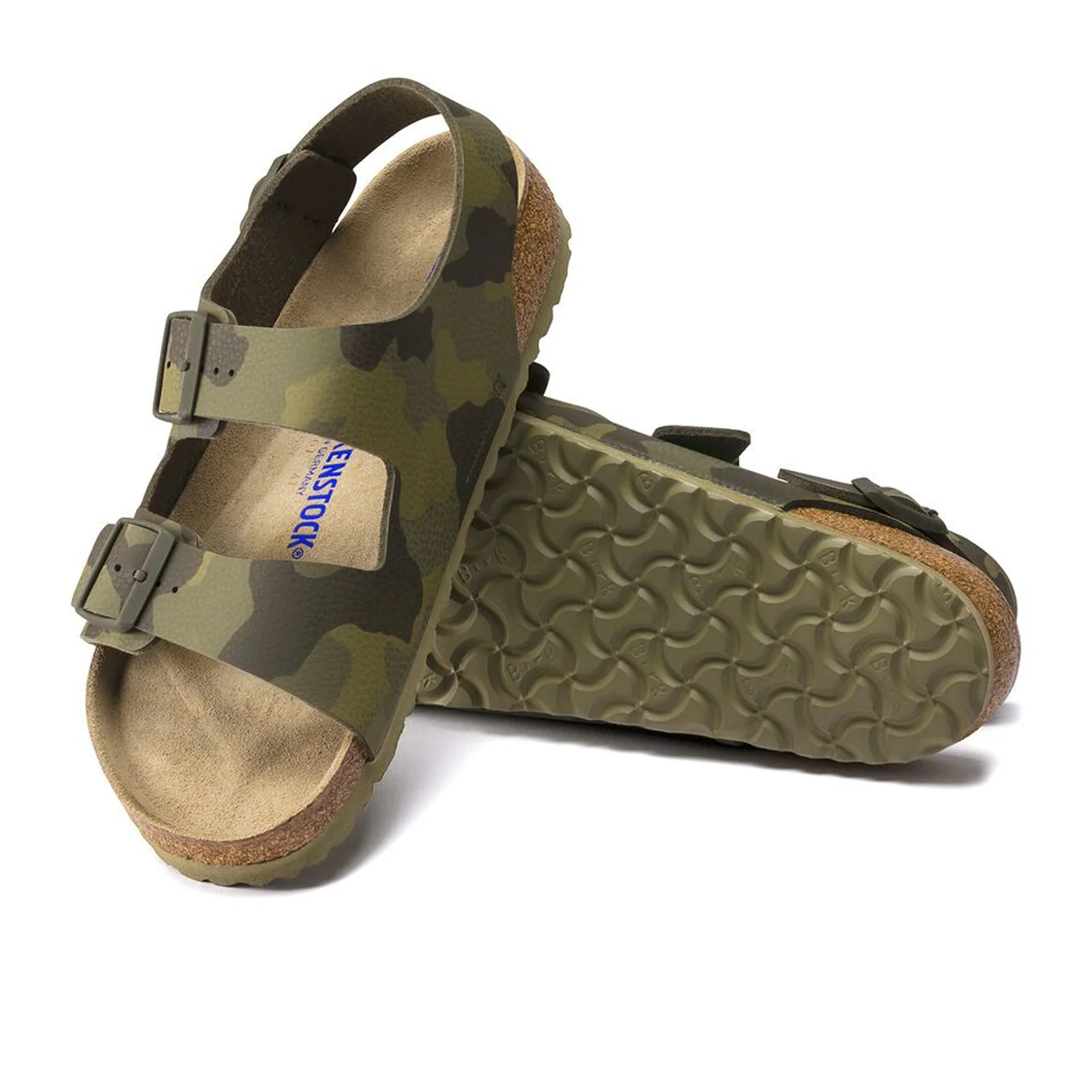 Birkenstock Milano Soft Footbed Backstrap Sandal (Men) - Desert Soil Camo Green Birko-Flor - Image 3