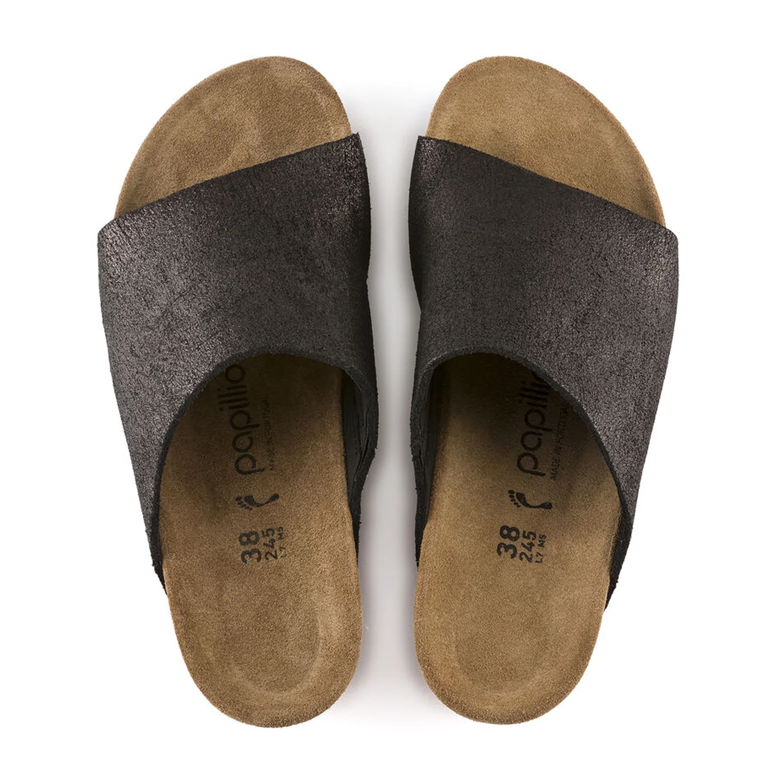 Birkenstock Namica Narrow Wedge Sandal (Women) - Washed Metallic Antique Black Suede - Image 2